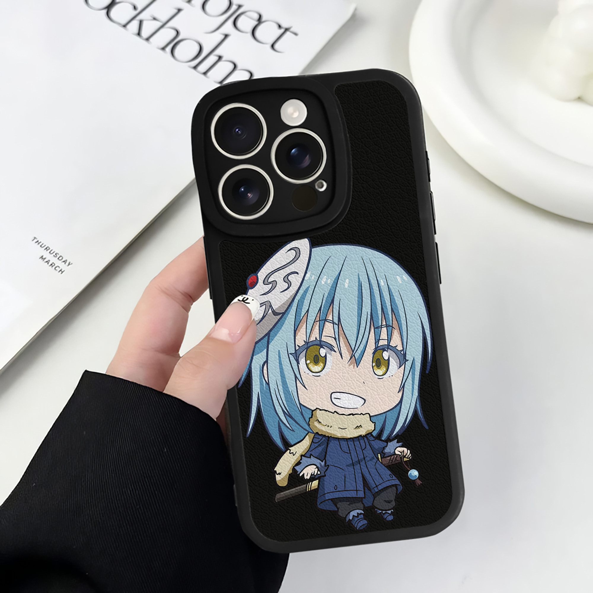 （画像用） 転スラ Regarding Reincarnated to Slime 【iPhone 16シリーズ対応】シリコンスマホケース（レザー調） 材質：シリコン